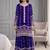 Royal-blue silk blend embroidered palazzo set
