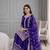 Royal-blue silk blend embroidered palazzo set