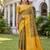 GREEN MUSTARD ART SILK BANARASI JACUARD WORK SAREE WITH UNSTITCHED BLOUSE PIECE