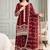 Maroon silk blend embroidered palazzo set