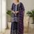 Purple silk blend embroidered palazzo set