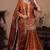 Orange silk blend embroidered palazzo set