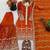 Orange silk blend embroidered palazzo set
