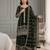 Dark-green silk blend embroidered palazzo set
