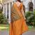 GREEN ORANGE ART SILK BANARASI JACUARD WORK SAREE WITH UNSTITCHED BLOUSE PIECE