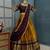 Mustard Half Saree Set with Maroon Embroidered Blouse & Dupatta