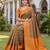 GREEN ORANGE ART SILK BANARASI JACUARD WORK SAREE WITH UNSTITCHED BLOUSE PIECE