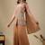 Brown viscose embroidered sharara set