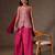 Rani-pink viscose embroidered sharara set