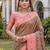 GREEN PINK ART SILK BANARASI JACUARD WORK SAREE WITH UNSTITCHED BLOUSE PIECE