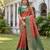 orange green art silk banarasi jacuard work designer saree with unstitched blouse piece