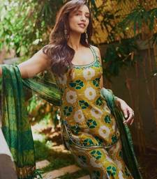 Yellow silk blend printed palazzo set