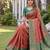 orange green art silk banarasi jacuard work designer saree with unstitched blouse piece