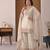 White silk blend embroidered palazzo set