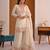 White silk blend embroidered palazzo set