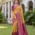 MUSTARD WINE ART SILK BANARASI JACUARD WORK SAREE WITH UNSTITCHED BLOUSE PIECE