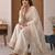 White silk blend embroidered palazzo set