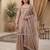 Brown silk blend embroidered palazzo set