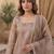 Brown silk blend embroidered palazzo set