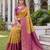 MUSTARD WINE ART SILK BANARASI JACUARD WORK SAREE WITH UNSTITCHED BLOUSE PIECE