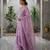 Lavender silk blend embroidered palazzo set