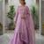 Lavender silk blend embroidered palazzo set