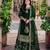 Green velvet embroidered sharara set