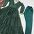 Dark-green silk blend plain anarkali set