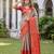 TURQUOISE RED ART SILK BANARASI JACUARD WORK SAREE WITH UNSTITCHED BLOUSE PIECE