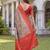 TURQUOISE RED ART SILK BANARASI JACUARD WORK SAREE WITH UNSTITCHED BLOUSE PIECE