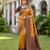YELLOW BLACK ART SILK BANARASI JACUARD WORK SAREE WITH UNSTITCHED BLOUSE PIECE