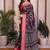 black color zari weaving border work cotton blend saree
