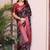 black color zari weaving border work cotton blend saree
