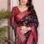 black color zari weaving border work cotton blend saree