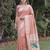 BEIGE ART SILK JACUARD WORK SAREE WITH UNSTITCHED BLOUSE PIECE