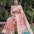 BEIGE ART SILK JACUARD WORK SAREE WITH UNSTITCHED BLOUSE PIECE