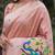 BEIGE ART SILK JACUARD WORK SAREE WITH UNSTITCHED BLOUSE PIECE