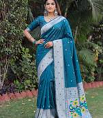RAMA ART SILK JACUARD WORK SAREE WITH UNSTITCHED BLOUSE PIECE