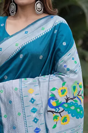 RAMA ART SILK JACUARD WORK SAREE WITH UNSTITCHED BLOUSE PIECE