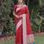 RED ART SILK JACUARD WORK SAREE WITH UNSTITCHED BLOUSE PIECE