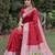 RED ART SILK JACUARD WORK SAREE WITH UNSTITCHED BLOUSE PIECE