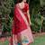 RED ART SILK JACUARD WORK SAREE WITH UNSTITCHED BLOUSE PIECE