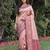 WINE BEIGE ART SILK BANARASI JACUARD WORK SAREE WITH UNSTITCHED BLOUSE PIECE