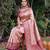WINE BEIGE ART SILK BANARASI JACUARD WORK SAREE WITH UNSTITCHED BLOUSE PIECE