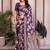 purple color zari weaving border work cotton blend saree