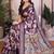 purple color zari weaving border work cotton blend saree