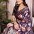purple color zari weaving border work cotton blend saree