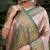 GREEN GOLD ART SILK JACUARD WORK SAREE WITH UNSTITCHED BLOUSE PIECE