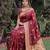 MAROON ART SILK BANARASI JACUARD WORK SAREE WITH UNSTITCHED BLOUSE PIECE