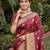 MAROON ART SILK BANARASI JACUARD WORK SAREE WITH UNSTITCHED BLOUSE PIECE